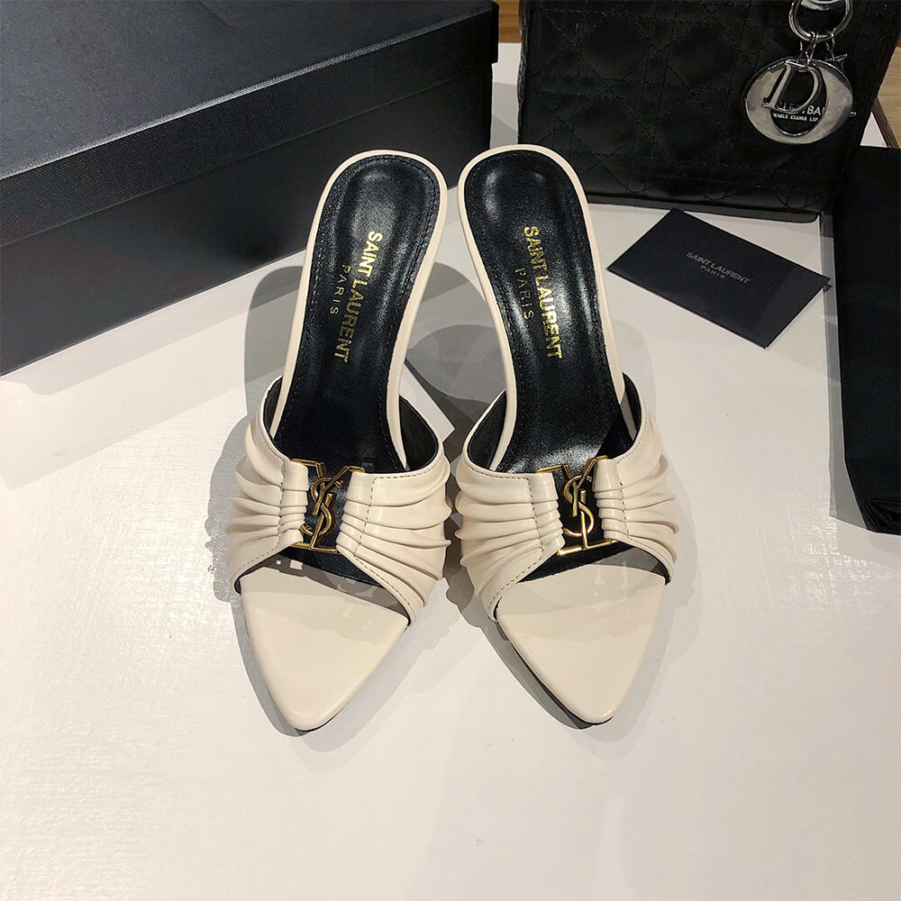 YSL  BABYLONE MULES IN SMOOTH LEATHER