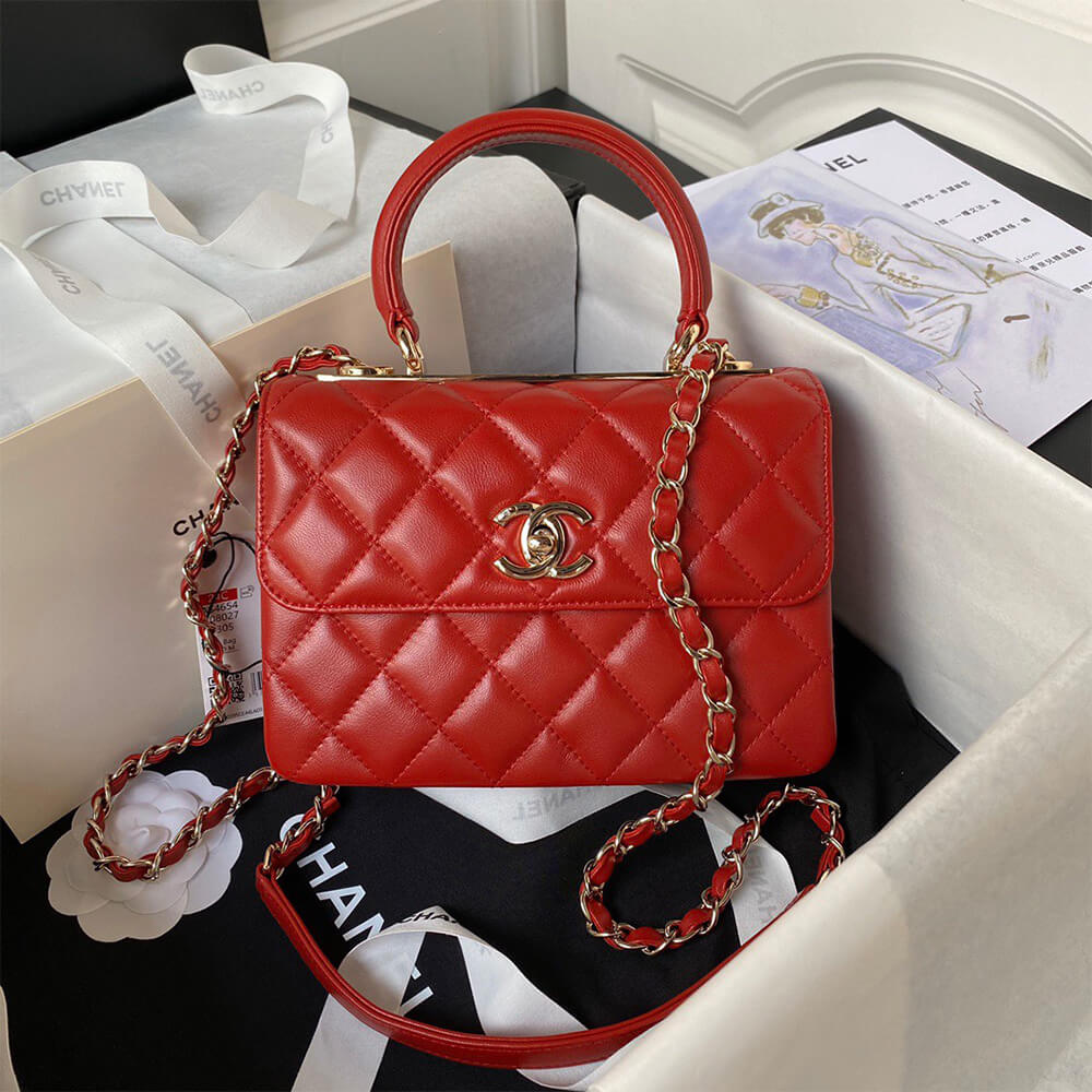 CHANEL Mini Flap Bag with Top Handle(HIGH-END GRADE)