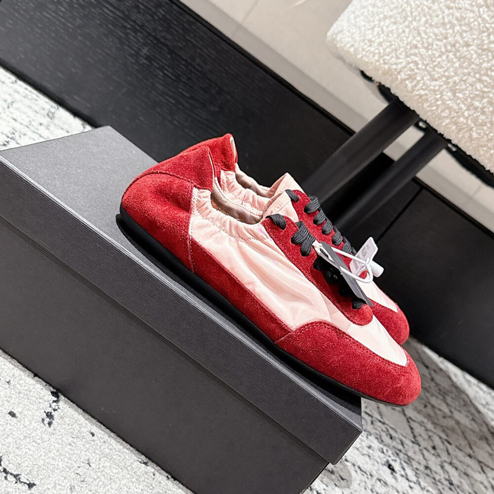 PRADA Collapse Re-Nylon and suede elasticized sneakers